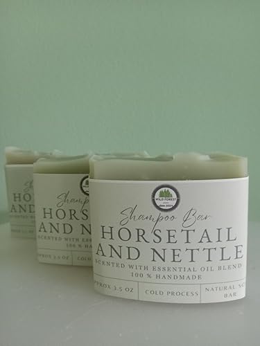 Miniatura 6 de WILD FOREST Barra de champú de ortiga de cola de caballo, hierbas para el cabello rico en minerales, fortalecimiento del cabello y el cuero