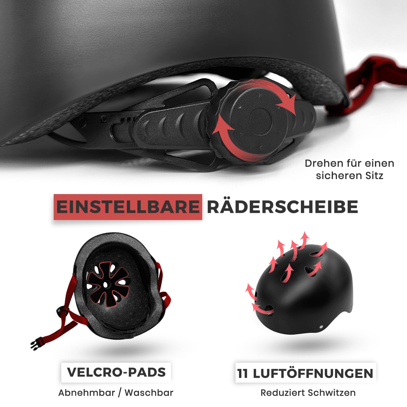 LeapBeast Skaterhelm Fahrradhelm, Belüftung | Sicherheit | leicht | Skateboarding Helm für Fahrrad Skateboard Scooter BMX Kind Erwachsene