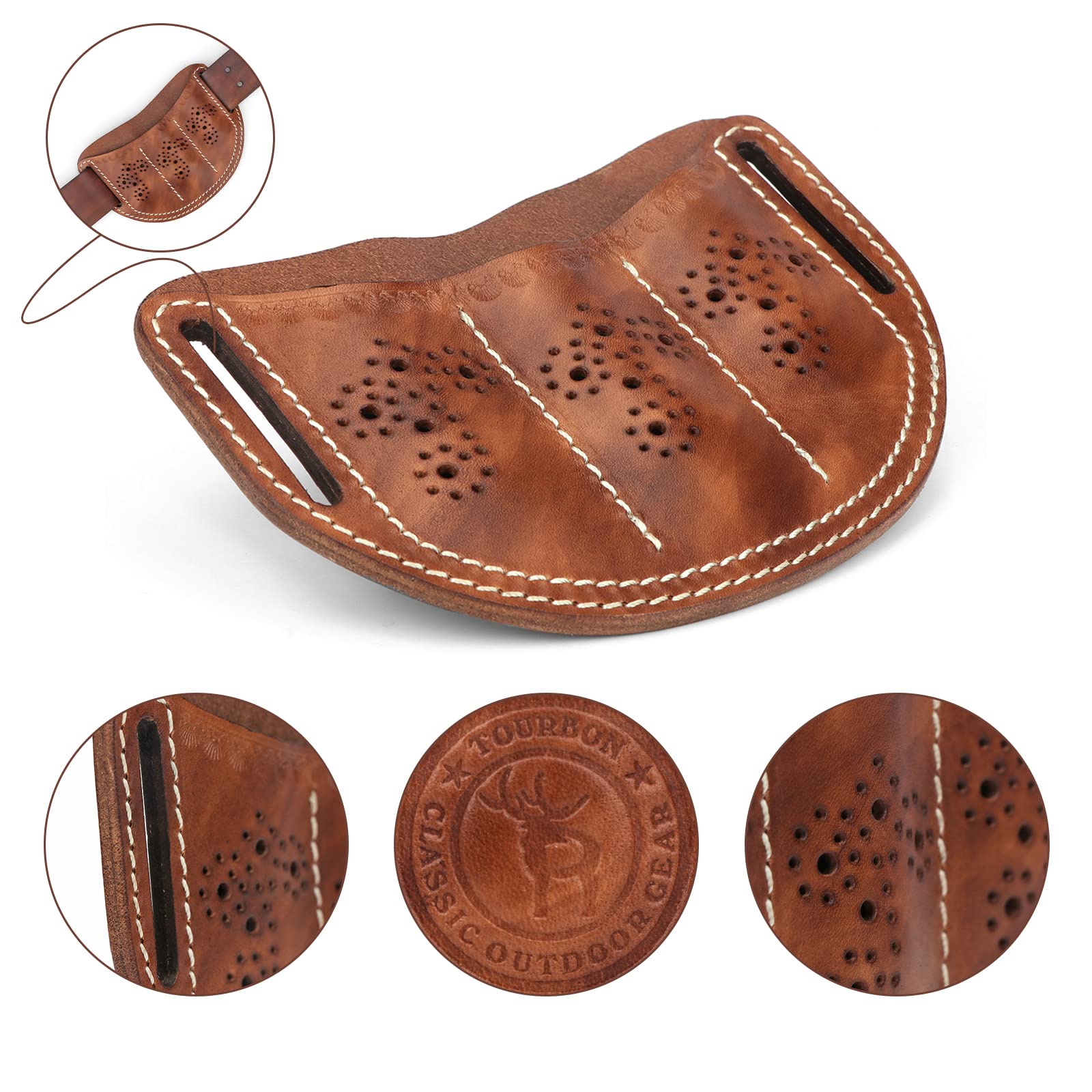 TOURBON Leder Taschenmesser Gürteltasche 3 Slots EDC Multitool Organizer Scheide Stifthalter
