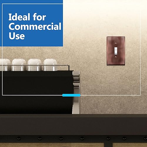 Miniatura 5 de LIDER Placa de pared de metal para interruptor de luz de palanca, cubierta de interruptor de acero inoxidable, resistente a la corrosión, tamaño