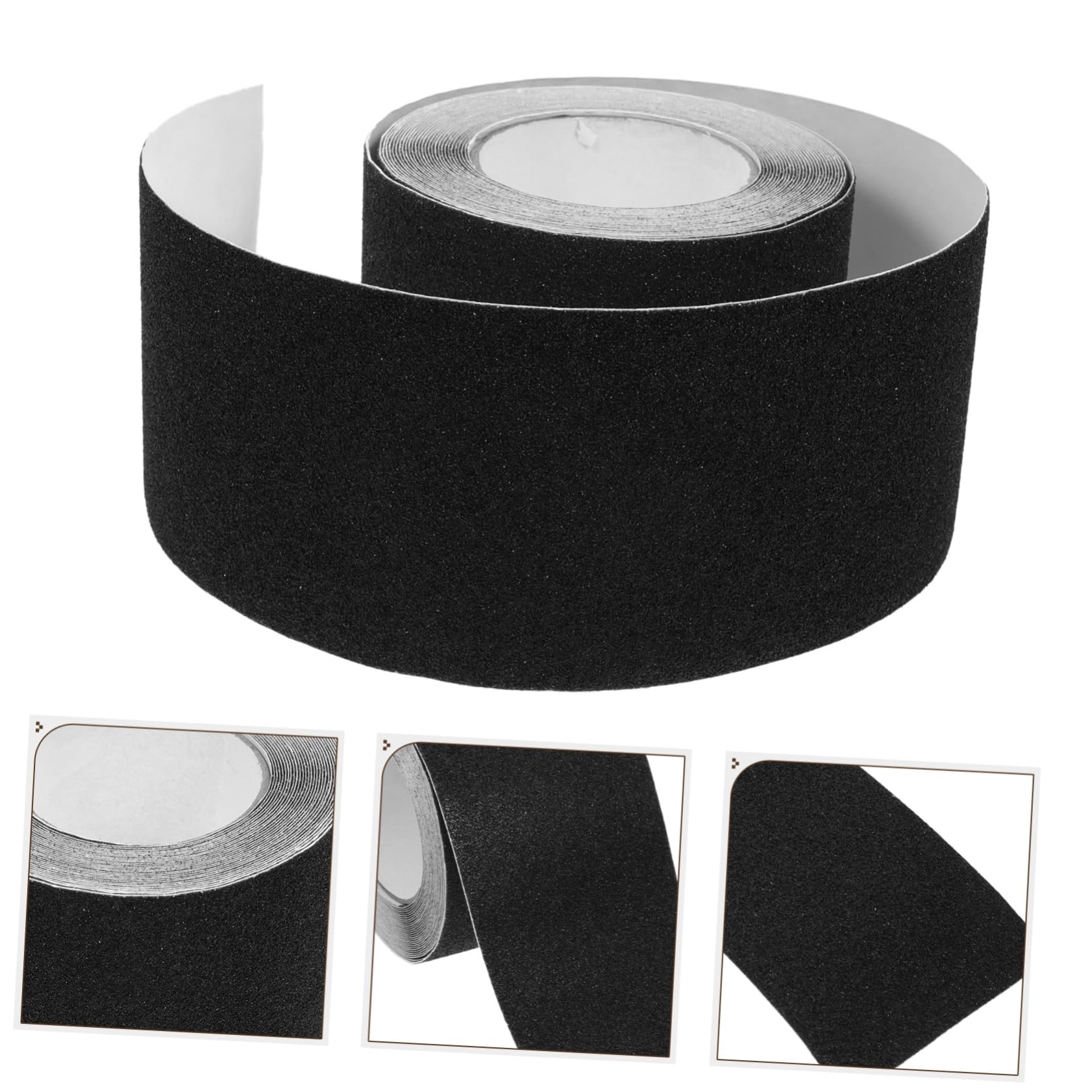 SOLUSTRE Nastro Antiscivolo per Gradini Nero in Pvc, 1 Rotolo | Scale e Pavimenti, Adesivo Forte Tenuta, Installazione Semplice, Uso Versatile ed Esterni
