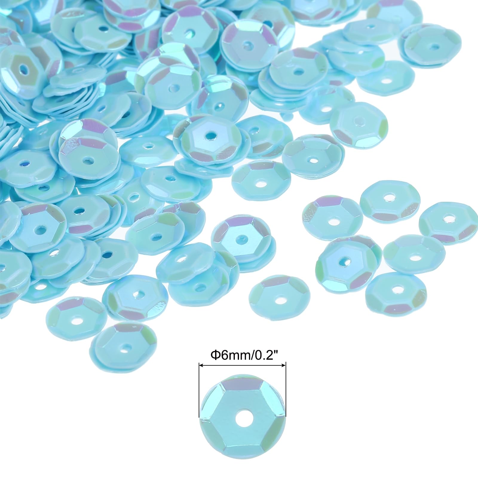 6 étoiles Ronds De Serviette Paillette Blanches 8CM