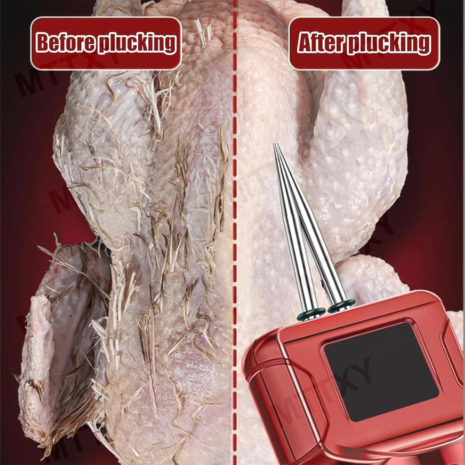 Máquina desplumadora de aves de corral, pavo y pollo, desplumadora manual de 70 W, cabezal cónico de acero inoxidable 304, elimina fácil y rápidamente el plumaje fino de pavos, patos