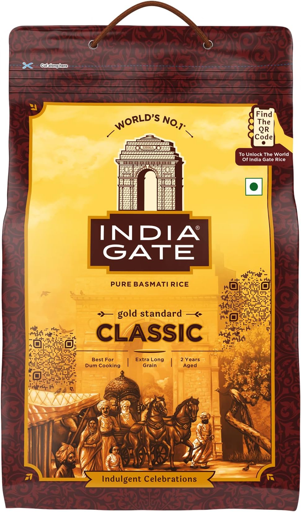 - Gold Standard Classic Basmati Rice 5 Kg | 2 Years Aged | Extra Long Grains