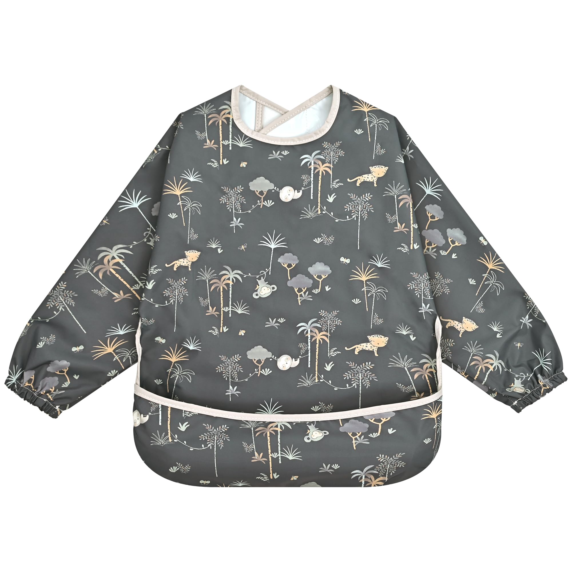 Little Dimsum Mess-Proof Baby Bibs|Infant Toddler Long Sleeve Waterproof Feeding Smock