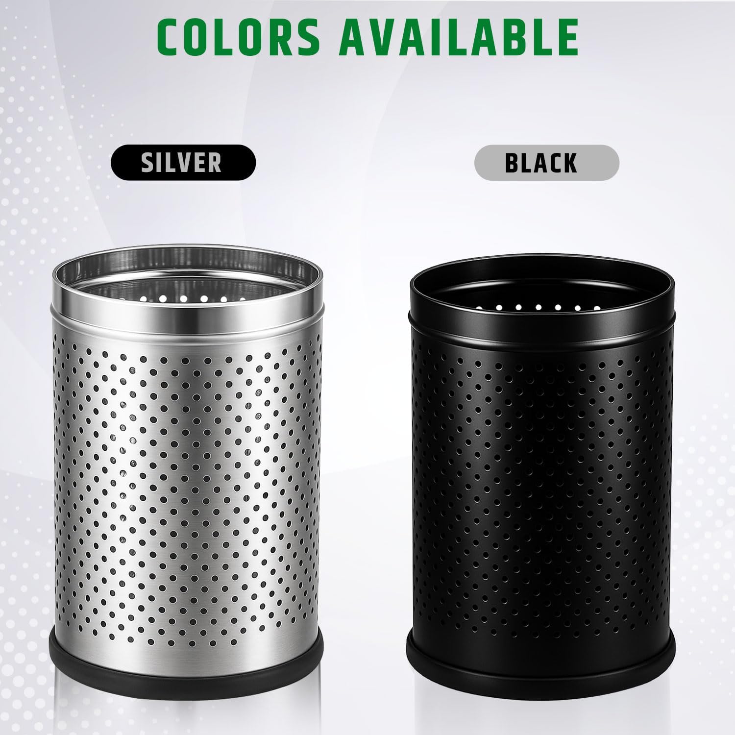 Stainless Steel Dustbin - 6L Perforated Trash Can -9