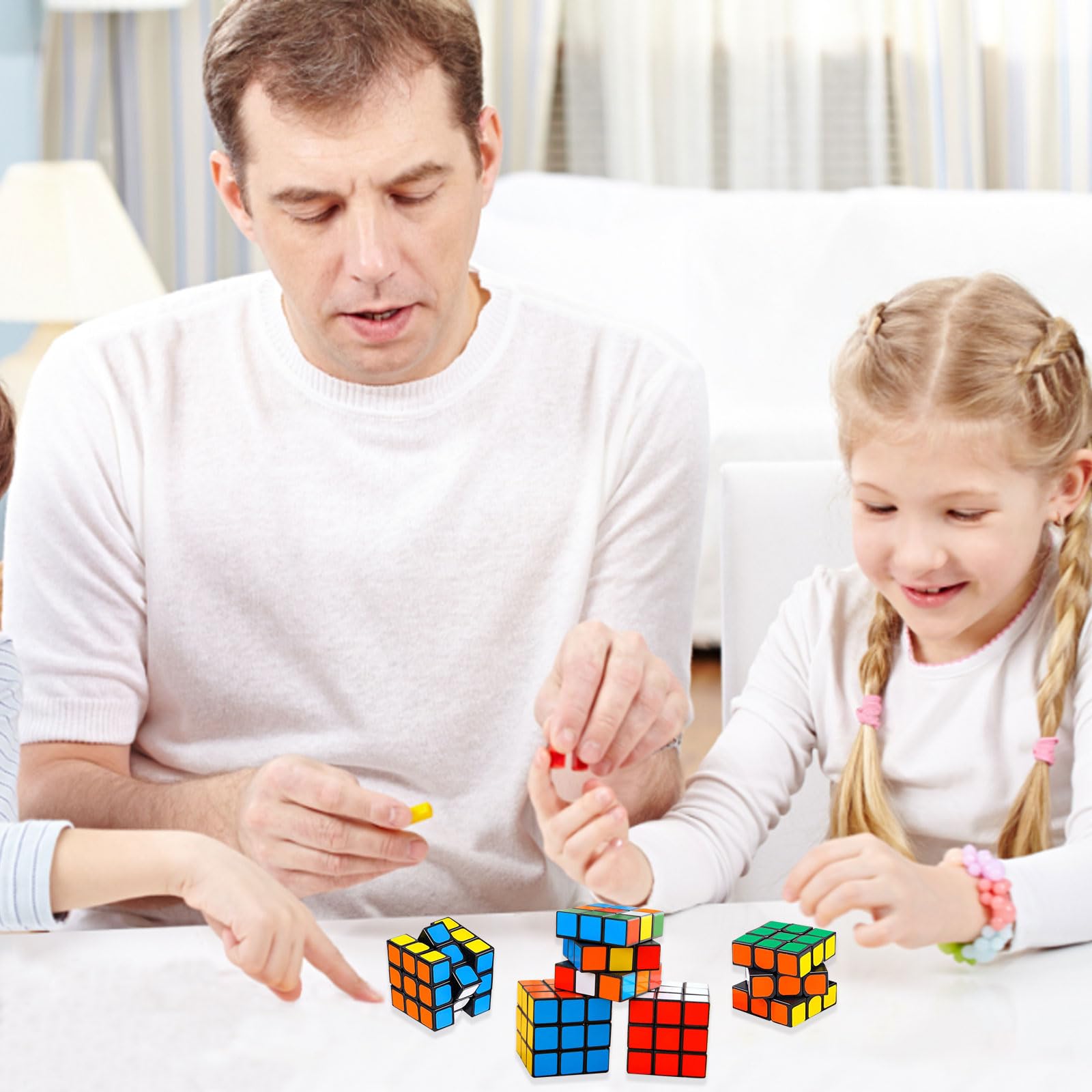 12 Stück Mini Zauberwürfel Set - 3x3x3 Cm Magic Cubes Für Kindergeburtstag & Reisespiele