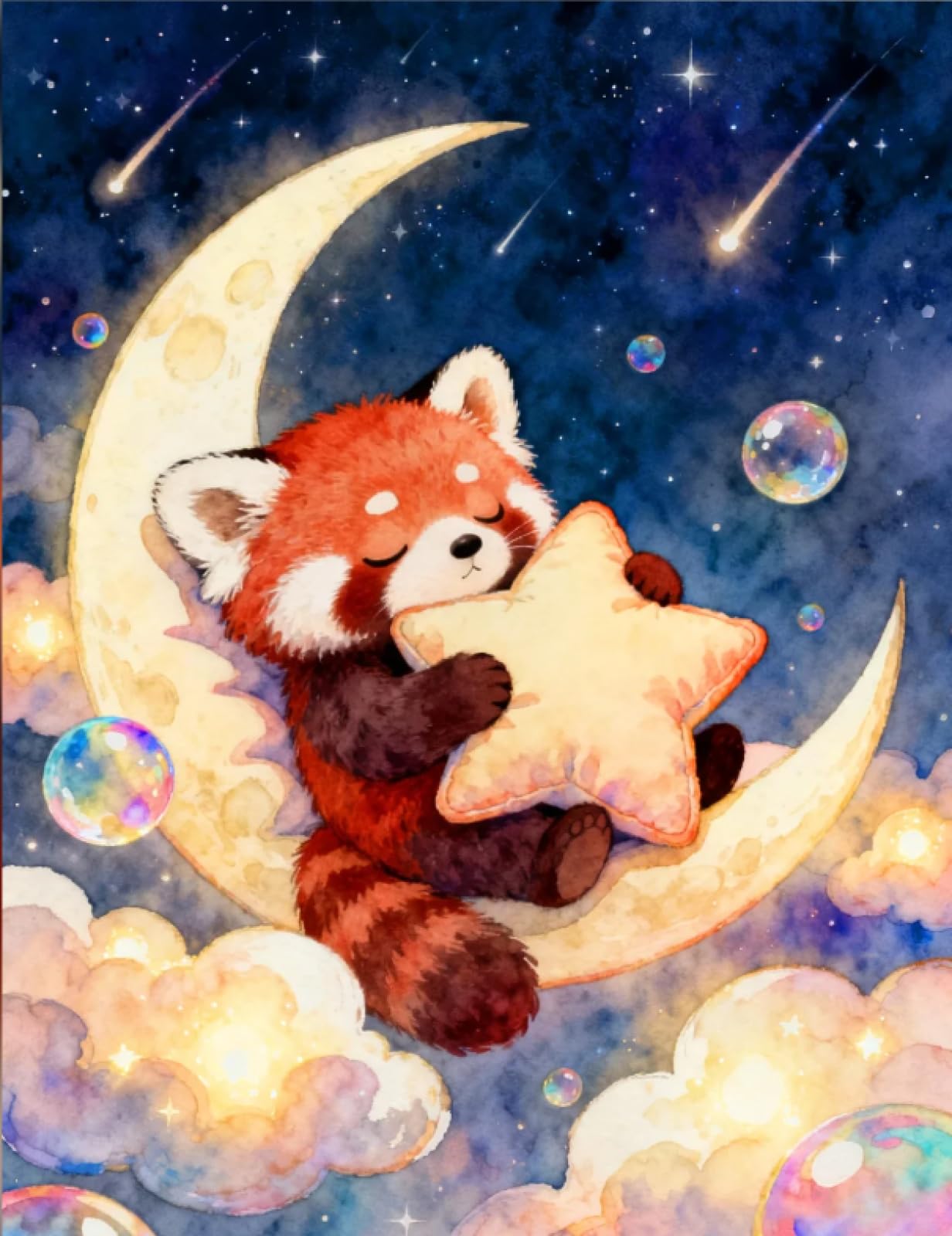 Stithej Stamped Cross Stitch Kit Moon Raccoon 11CT for Adult Beginners