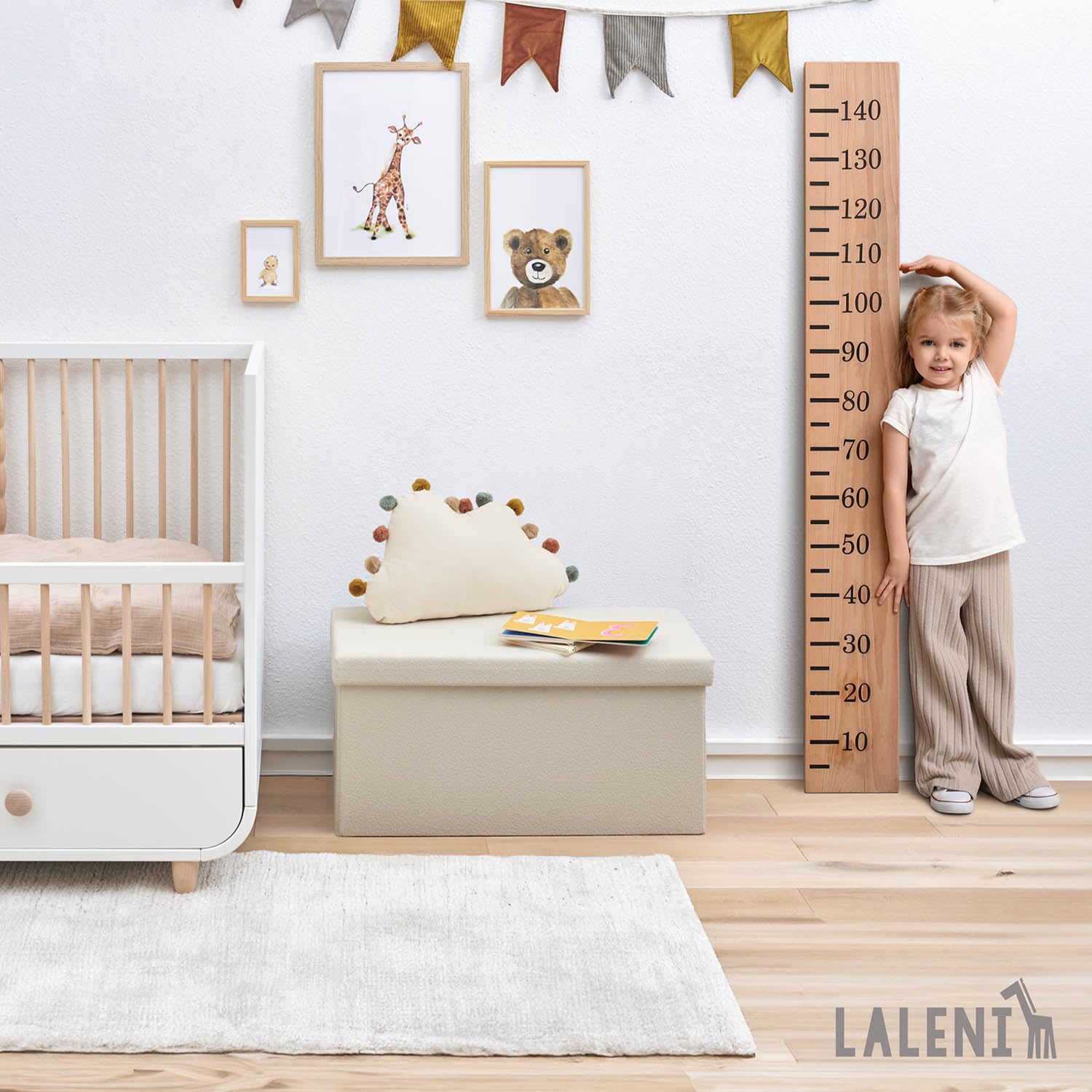 Laleni Coffre de Rangement Solide - Pouf Coffre Rangementt 76x38x38 cm - Banc Coffre Rangementt - Tabouret Rangementt - Storage Ottoman Teddy - Coffre Rangementt pour Enfants en Teddy Beige