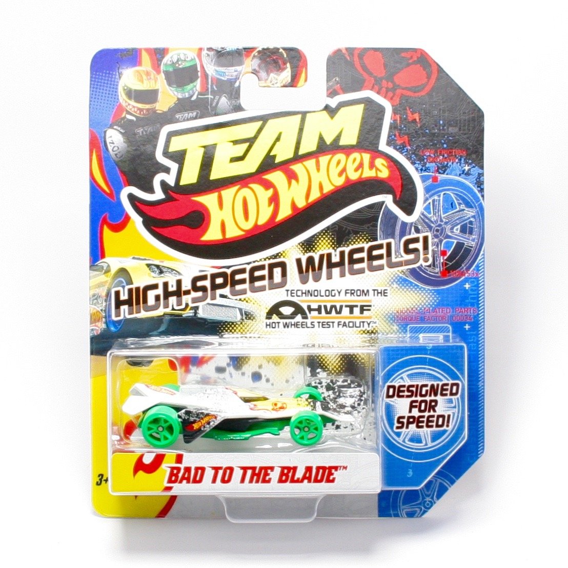 Team Hot Wheels High Speed Wheels - Bad to the Blade (White and
