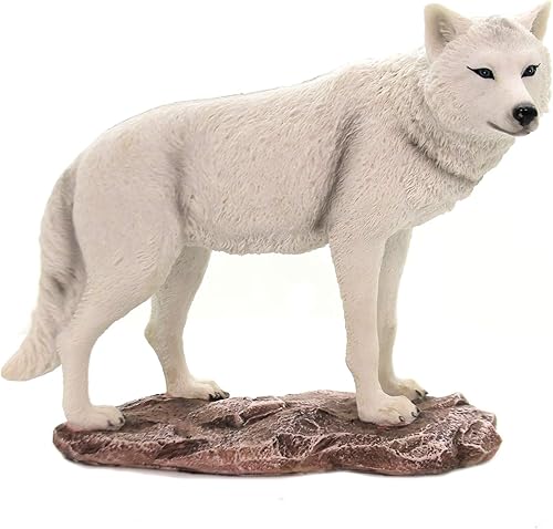 Pacific Giftware Majestic - Figura coleccionable de lobo blanco solitario, estatua para decoración del hogar