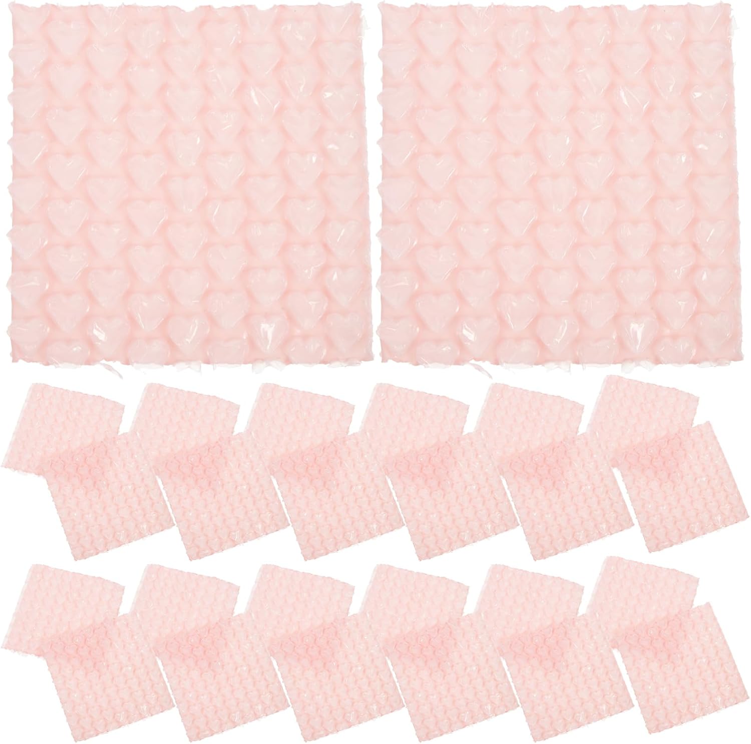 NUOBESTY 60pcs Love Bubbles Bags Heart-shaped Plastic Shipping Pouches Double Walled Cushioning Bag for Mailer Packing Transporting