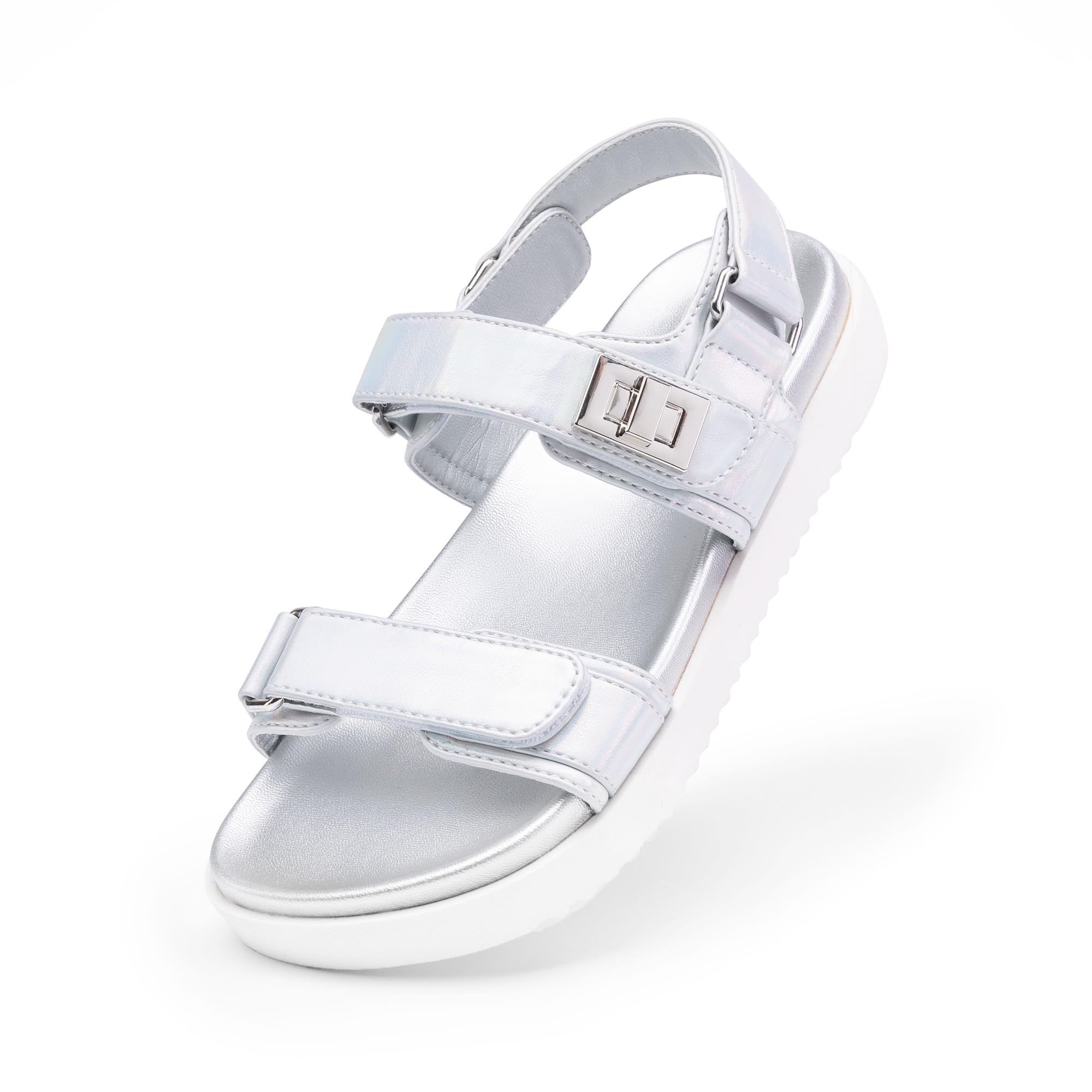 DREAM PAIRS Girls Sandals Casual Open Toe Two Adjustable Strapped Sandals with Hook and Loop for Little Kid/Big Kid