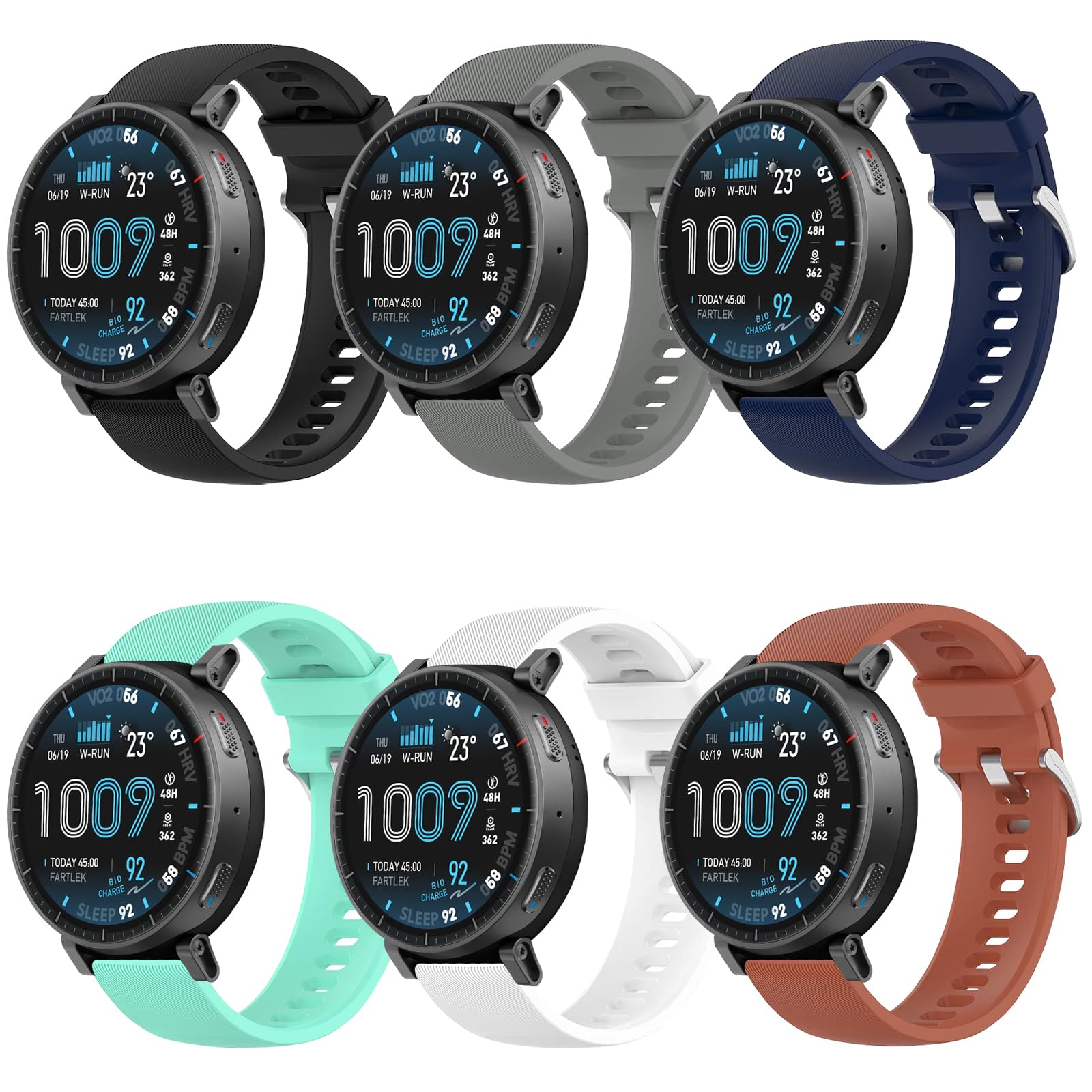 6 Piezas Correas Compatible con Amazfit Active Max, Silicona Correa de Suaves y Transpirables Compatible con Amazfit Balance 2