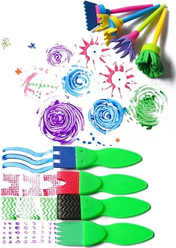 Miniatura 2 de Arte y artesanía Herramientas de dibujo Mini flor esponja cepillo Set Kits de diversión aprendizaje temprano DIY