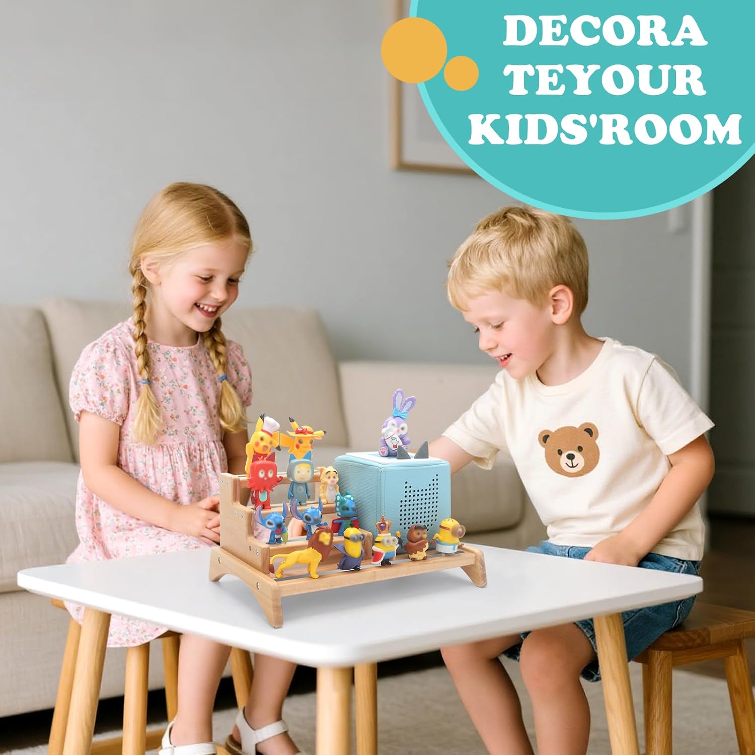 for Tonies Box Organizer 3-Tier Storage Shelf, Magnetic Desktop Storage Rack for Generation 1 & 2 Player Tonies Figures Characters, Display Collection 10~20 Characters