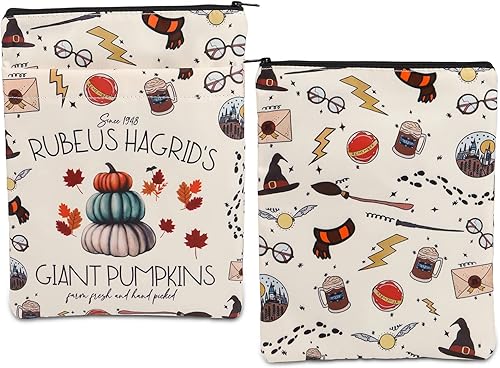 BLUPARK HP Inspired Book Sleeve HP Potter Regalos Amantes de los libros Fundas de libro para libros de tapa blanda Potter Merch Regalo, Blanco