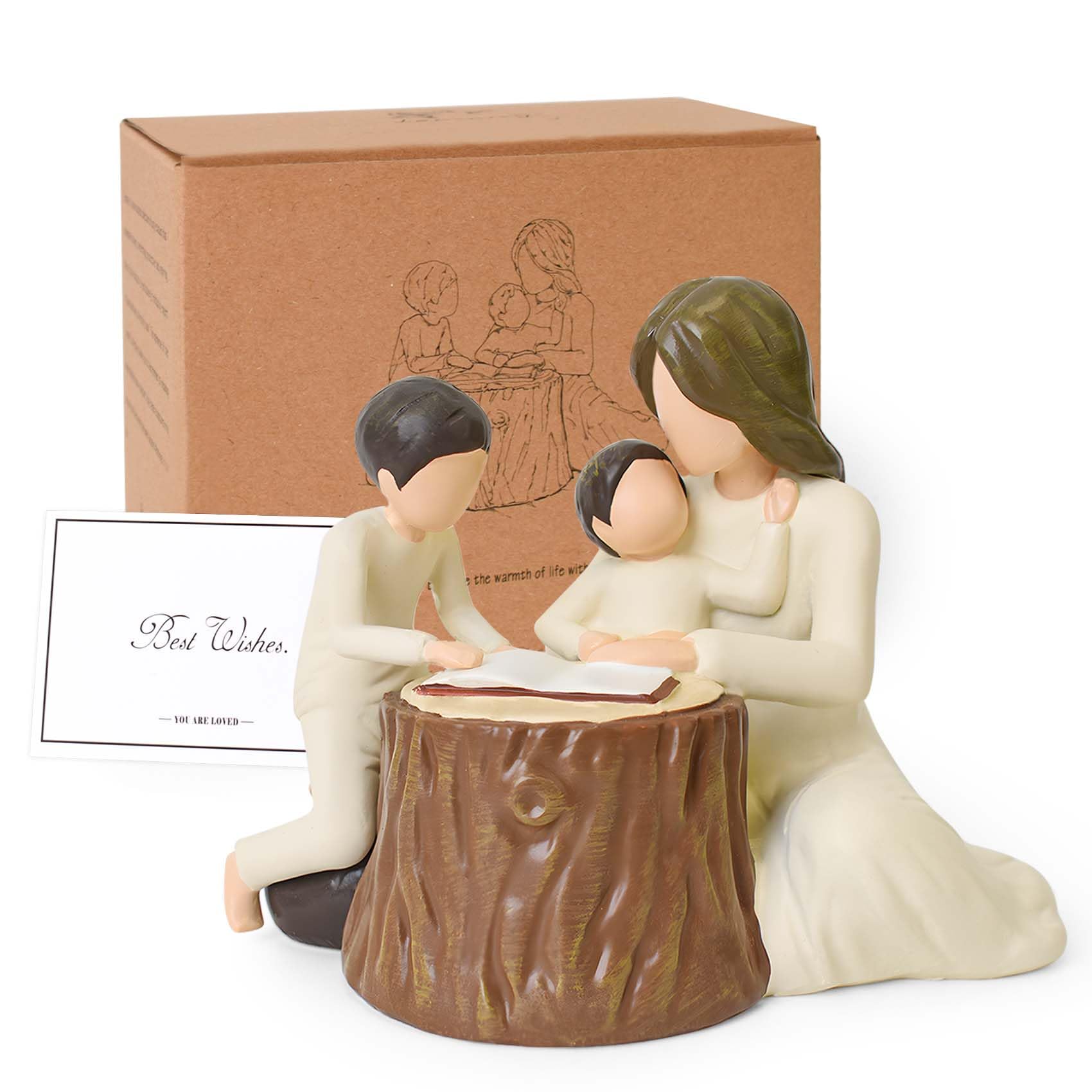 Lnrkai Mother and Son Figurines, Son Gifts from Mom, Boy Mom Gifts for Mother’s Day Anniversary Birthday Christmas, Sculpted Hand-Painted Precious Motherhood Moments