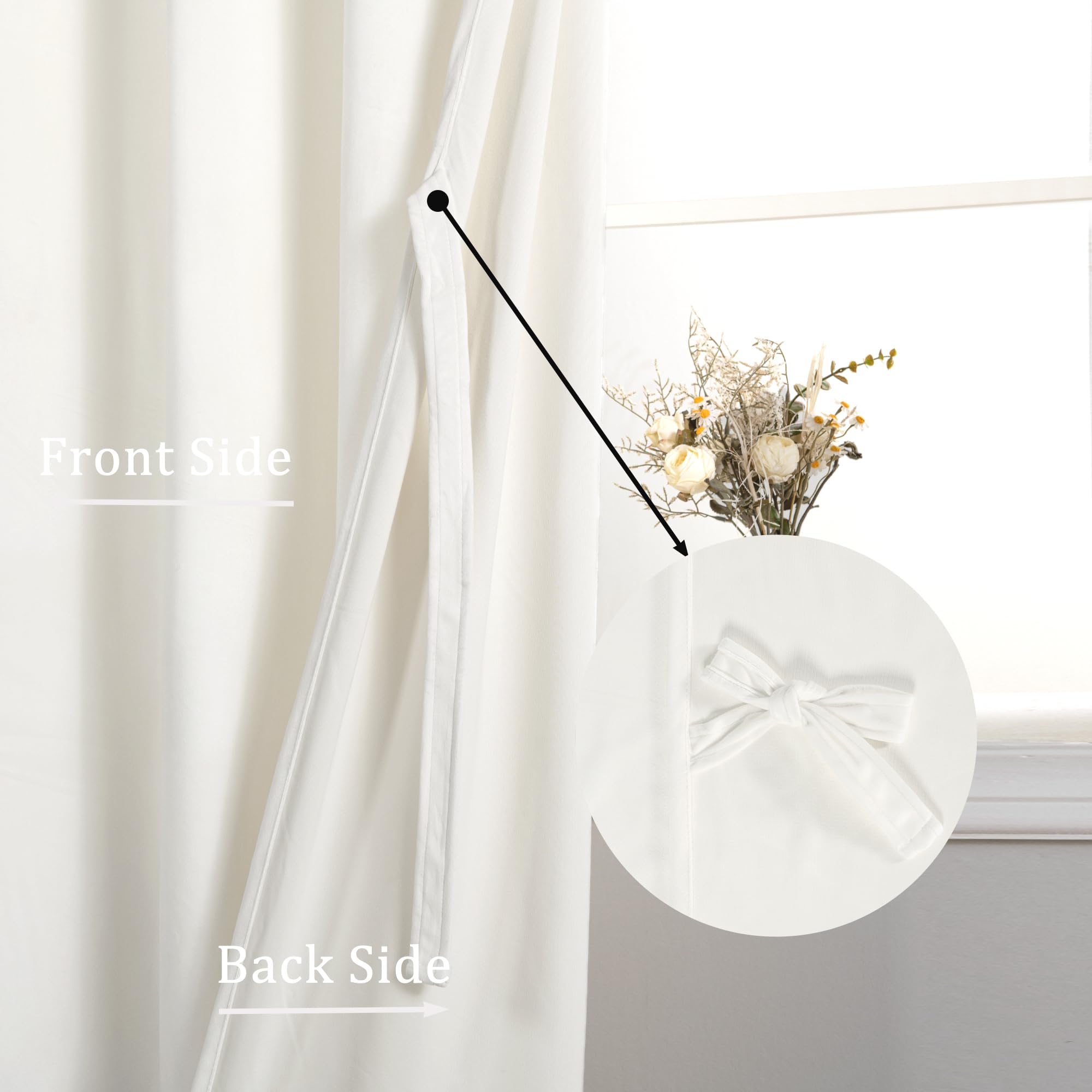 Hiasan Tende in velluto bianco crema, lunghe 213,4 cm, eleganti pannelli che bloccano la luce solare, tende per la privacy, con tasca per asta, tende per finestra, per camera da letto/porta scorrevole