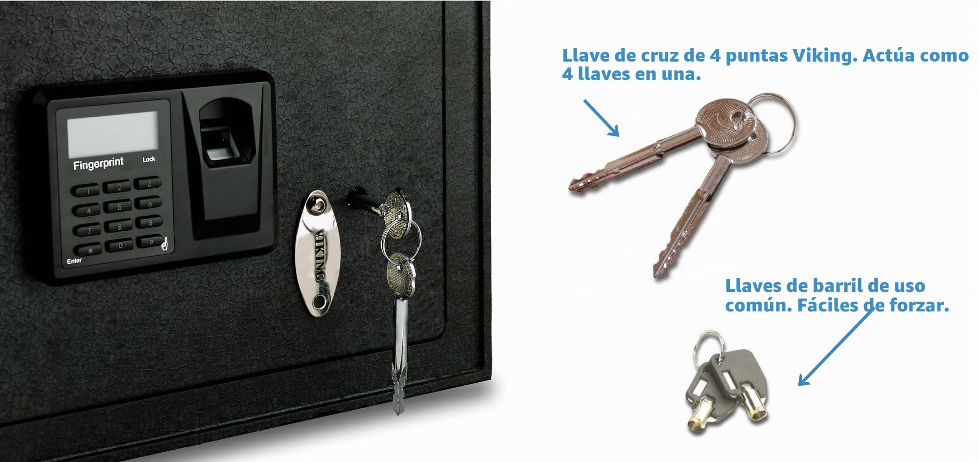Viking Security Safe VS-52BLX - Caja Fuerte biométrica de Alta Resistencia Oculta en la Pared, Seguro para Huellas Dactilares