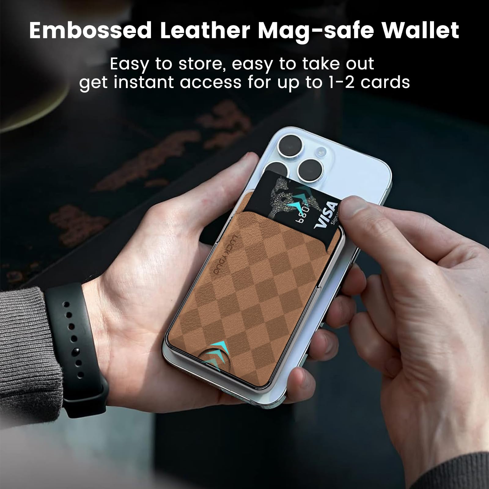 LUCKYDUO Slim Power Bank with Mag-Safe Wallet/Foldable Stand, 5,000 mAh Ultra Thin External Mobile Phone Batteries with Mobile Phone Holder, Compact Wireless Magnetic Power Bank, Compatible with