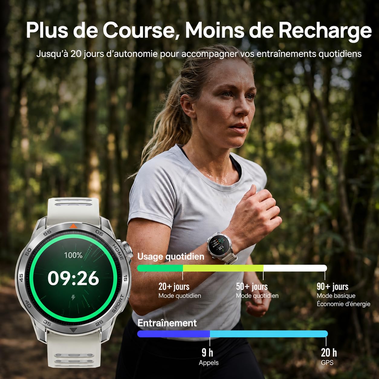 Mibro GS Pro2 Montre Connectée Homme, GPS, 20J, Spécialisé Padel&Running