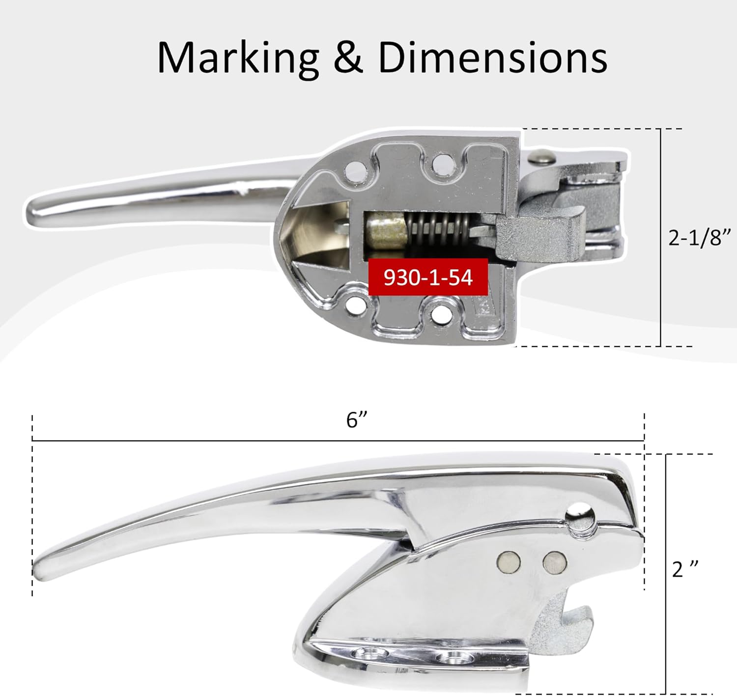 Kason 930 Trigger Action Polished Chrome Finish Latch & Adjustable Strike E, Made in USA for Reach-in Coolers/Refrigerators (7/8" to 1-1/4” Offset, 2 Holes on Strike)