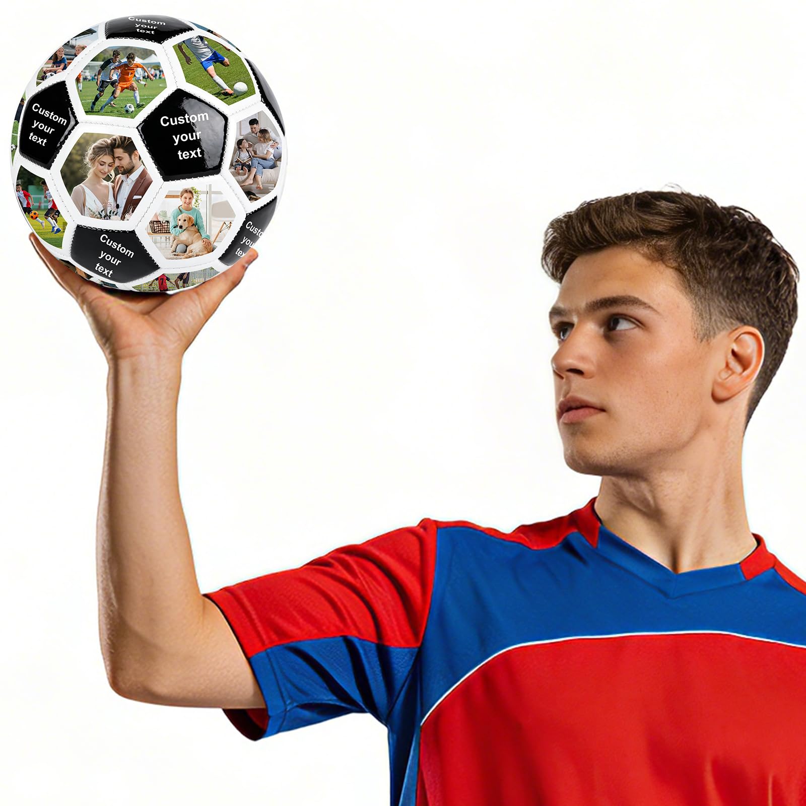 Generisch Personalisierter Fussball Bälle Mit Foto/Name/Text - Fussball Personalisiert Für Das Tägliche Training Size 5, Fussball Geschenke Fan-Geschenk Sammlerstück