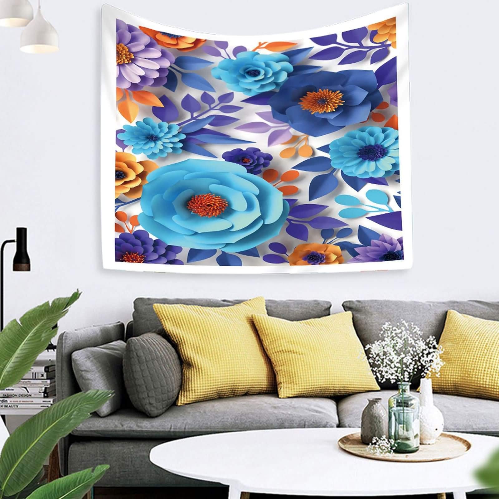 Tappeto Parete Soggiorno, Onda dell'Oceano e Surfista da Appendere alla Parete per la Decorazione della casa, 300x256cm