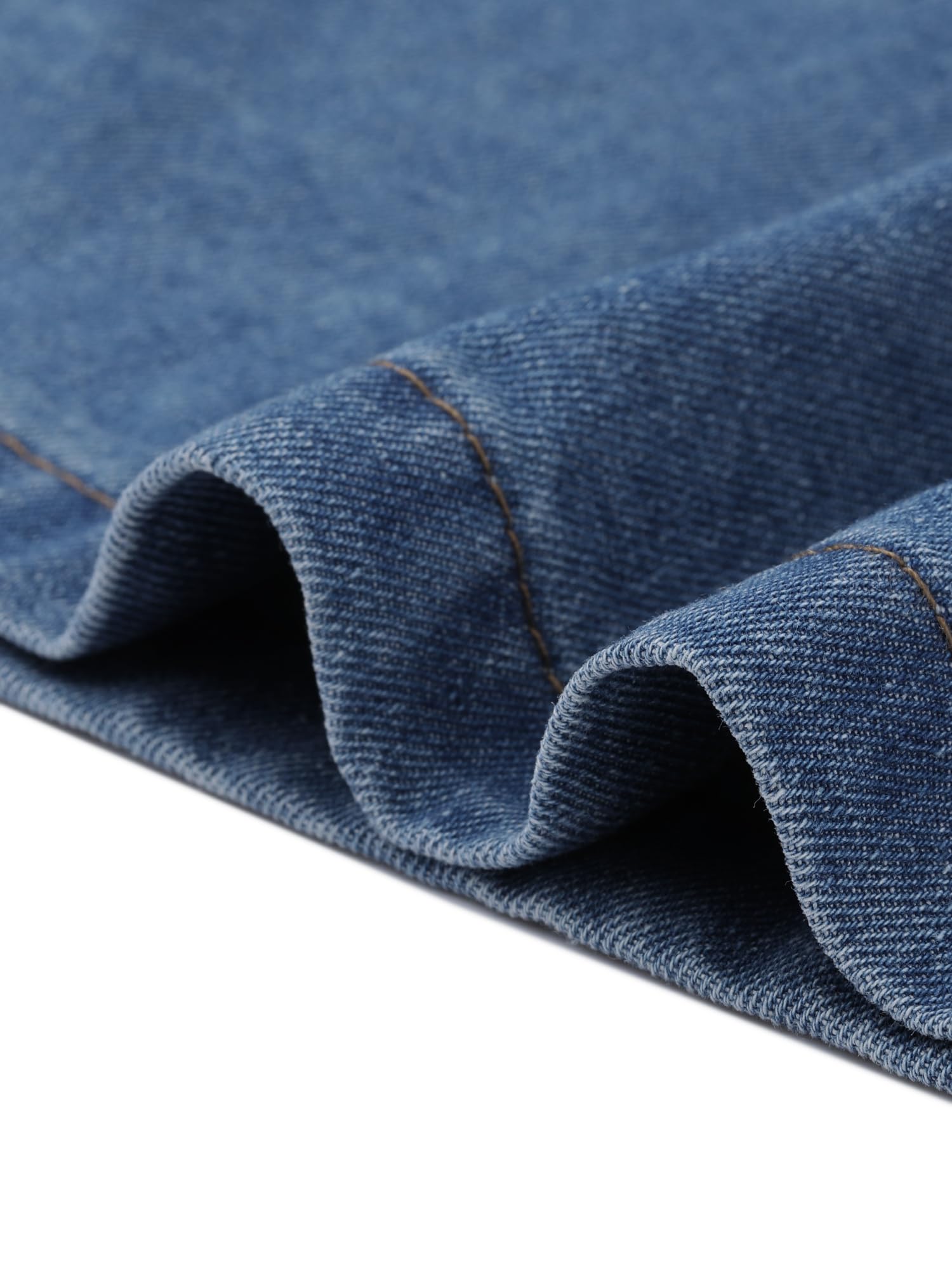 Allegra K Mini Robe en Jean Femme Col V et Manches Courtes Style Chemisier Coupe Ample Au-Dessus du Genou Tunique Décontractée