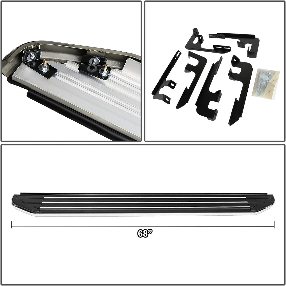 Auto Dynasty Running Boards Compatible with 2016-2022 Honda Pilot, Aluminum Side Step Rail Nerf Bars, 5.5 Inches Step Bars, Black 17 18 19 20 21