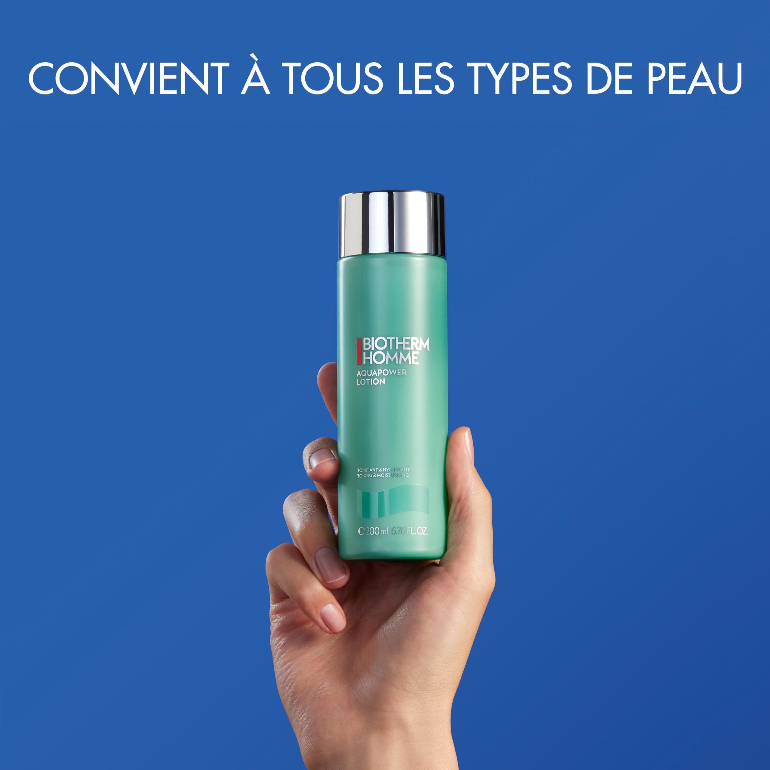 Biotherm Homme, Aquapower Lotion Visage Homme, Peau Apaisée et Hydratée, Prévient les Brûlures du Rasage et les Rougeurs, Enrichi en Oligo-Eléments, Tous Types de Peau, 200 ml