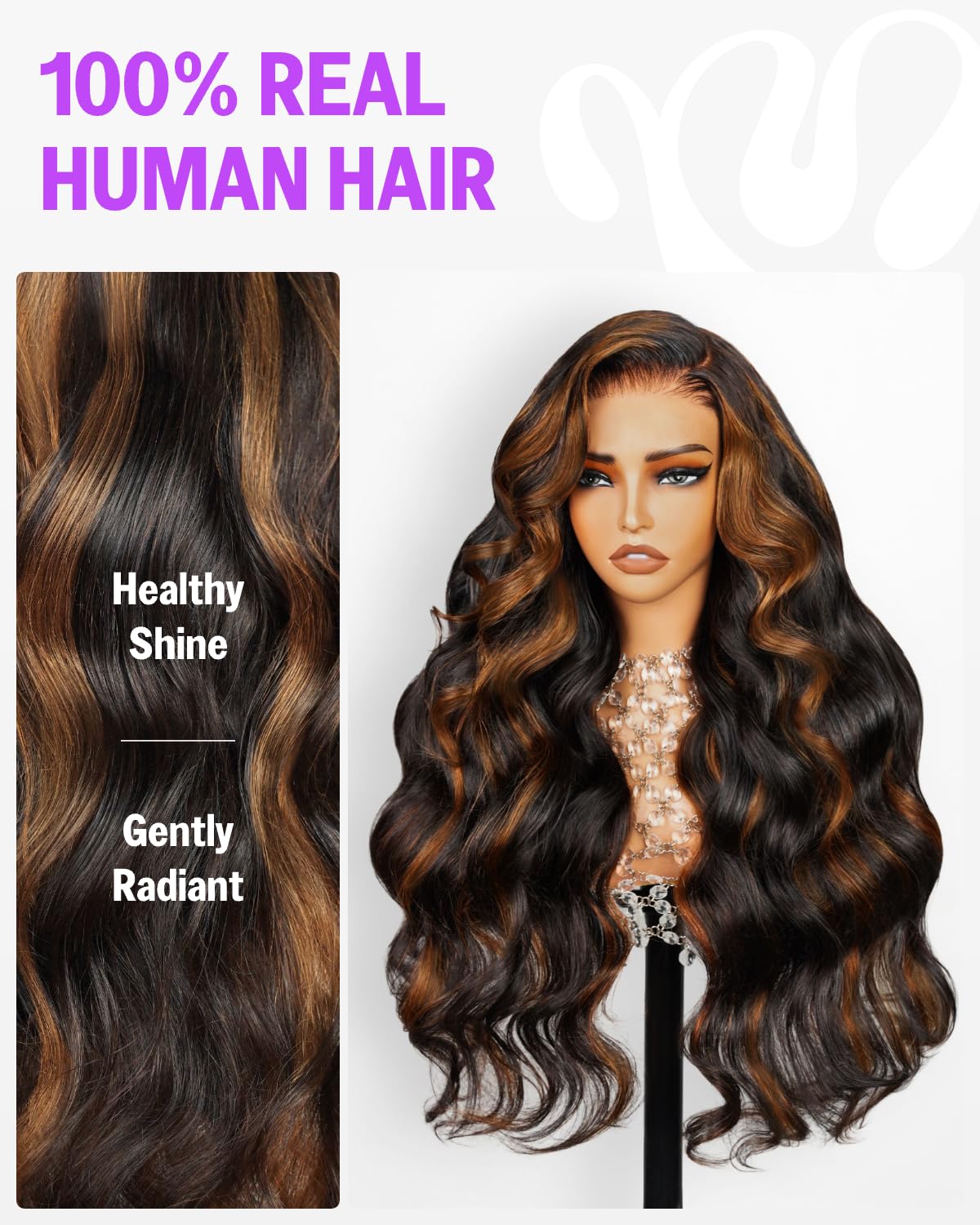 Glueless Wigs Human Hair Pre Plucked Pre Cut 6x5 HD Closure Highlight Wig Human Hair Body Wave Ombre Lace Front Pre Bleached Glueless Wig 20 Inch 1BP30