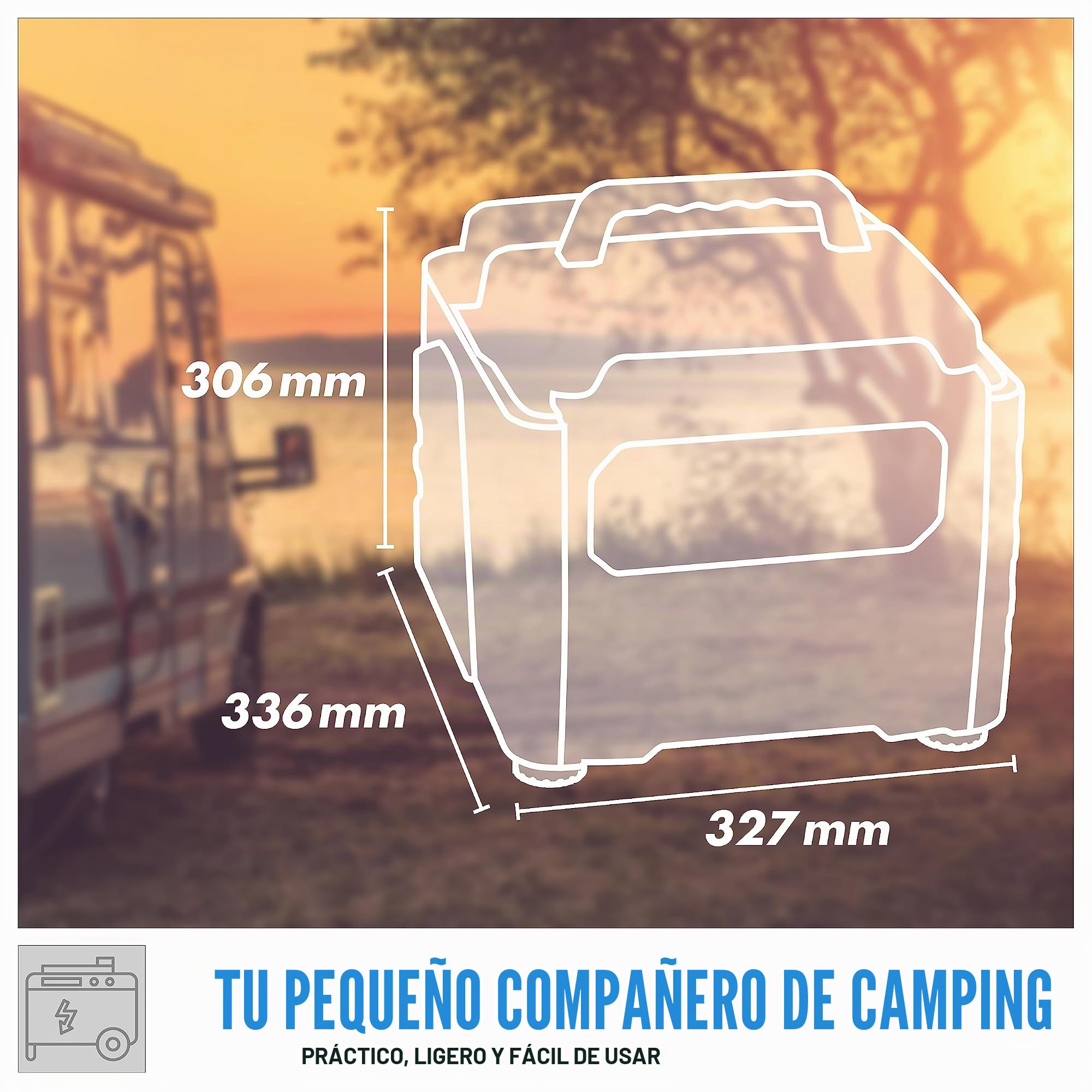 Güde Generador de corriente inverter ISG 1200-1 Q (motor de 4 tiempos, gasolina, 1,3/1,76 kW/CV, 1 x 230 V, 2 x USB, máx. 1200 W, autonomía hasta 6 h, depósito de 3 L, protección contra sobrecargas,