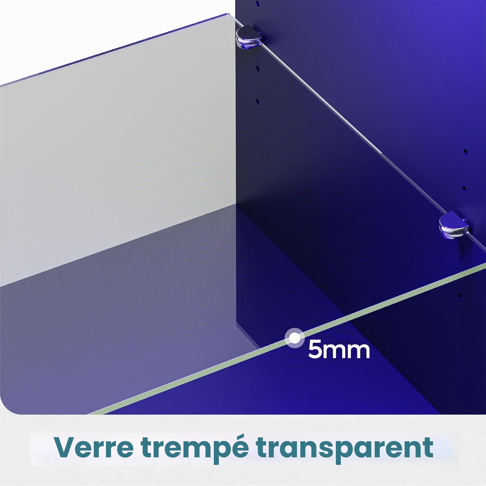 Bestier Support TV LED 145 cm pour TV de 55/60/65" avec Armoire pour PS5, Moderne, avec étagères en Verre réglables, pour Salon, Chambre à Coucher, Fibre de Carbone Noire