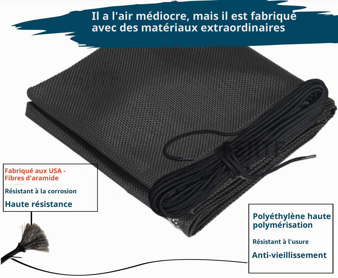 Support de rechange en maille + corde pour chaise hamac suspendue d'extérieur