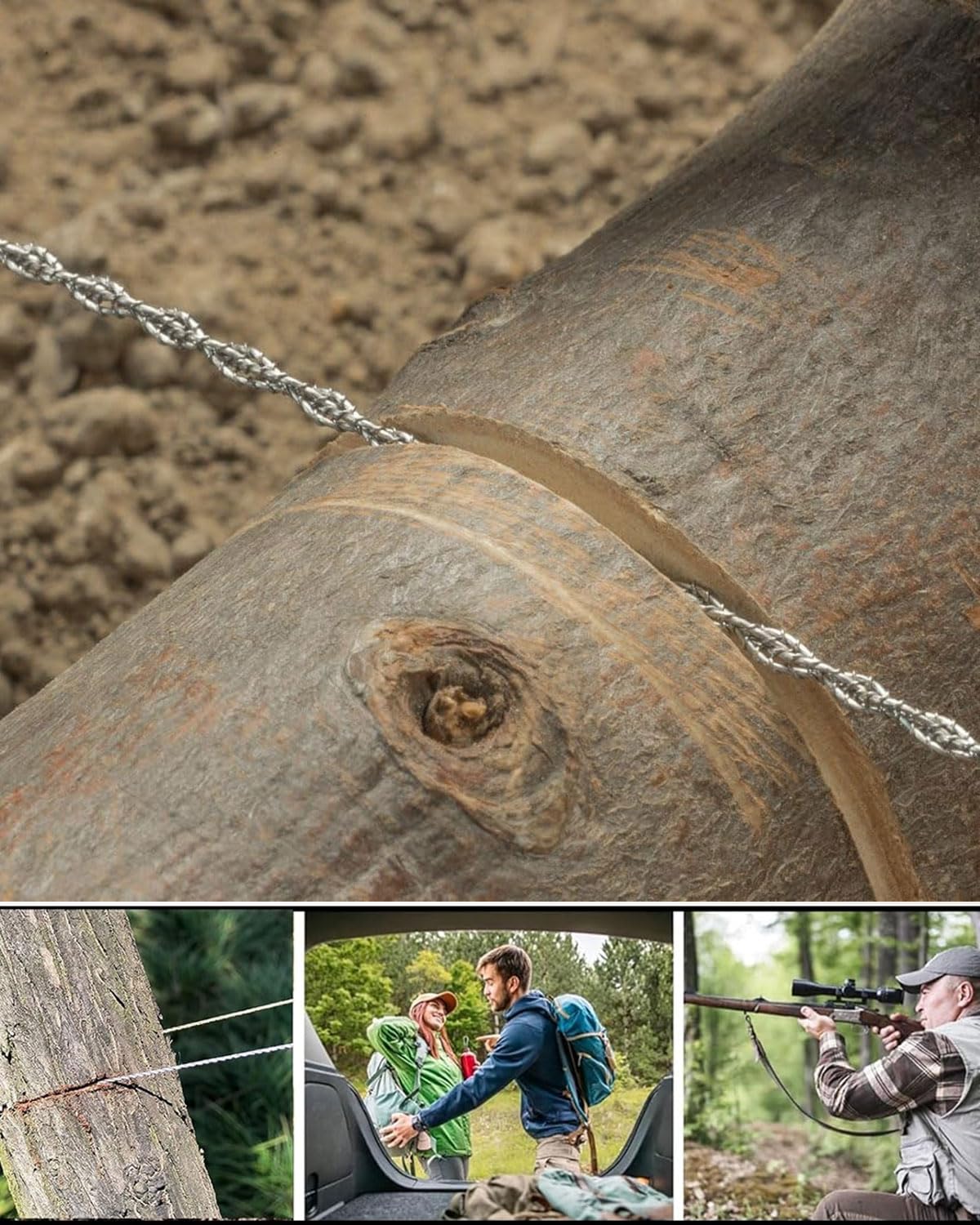2 Pezzi Sega a filo in Acciaio inossidabile a mano, Sega Corda Tascabile a Catena Lunghezza Tubo PVC Manuale Portatile Attrezzatura Multiuso Kit per Attività All'Aperto Campeggio Emergenza