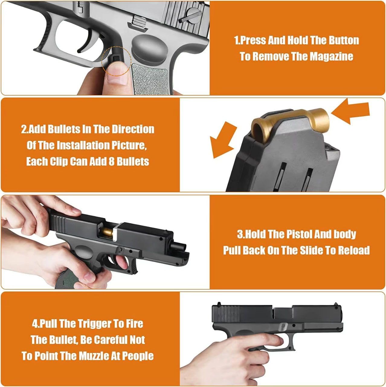 Gex Shooting Game Toy Guns for Kids & Adults Soft Bullets Blaster Gun Pistol with Foam Darts Jump Ejecting Mag Indoor Outdoor Play Toys (Minimum Age 10 Years) - Image 9 thumbnail