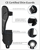 Vista 3 de Espinilleras de fútbol mejoradas para niños, jóvenes y adultos, mangas protectoras de espinilleras AirsFish con certificación CE