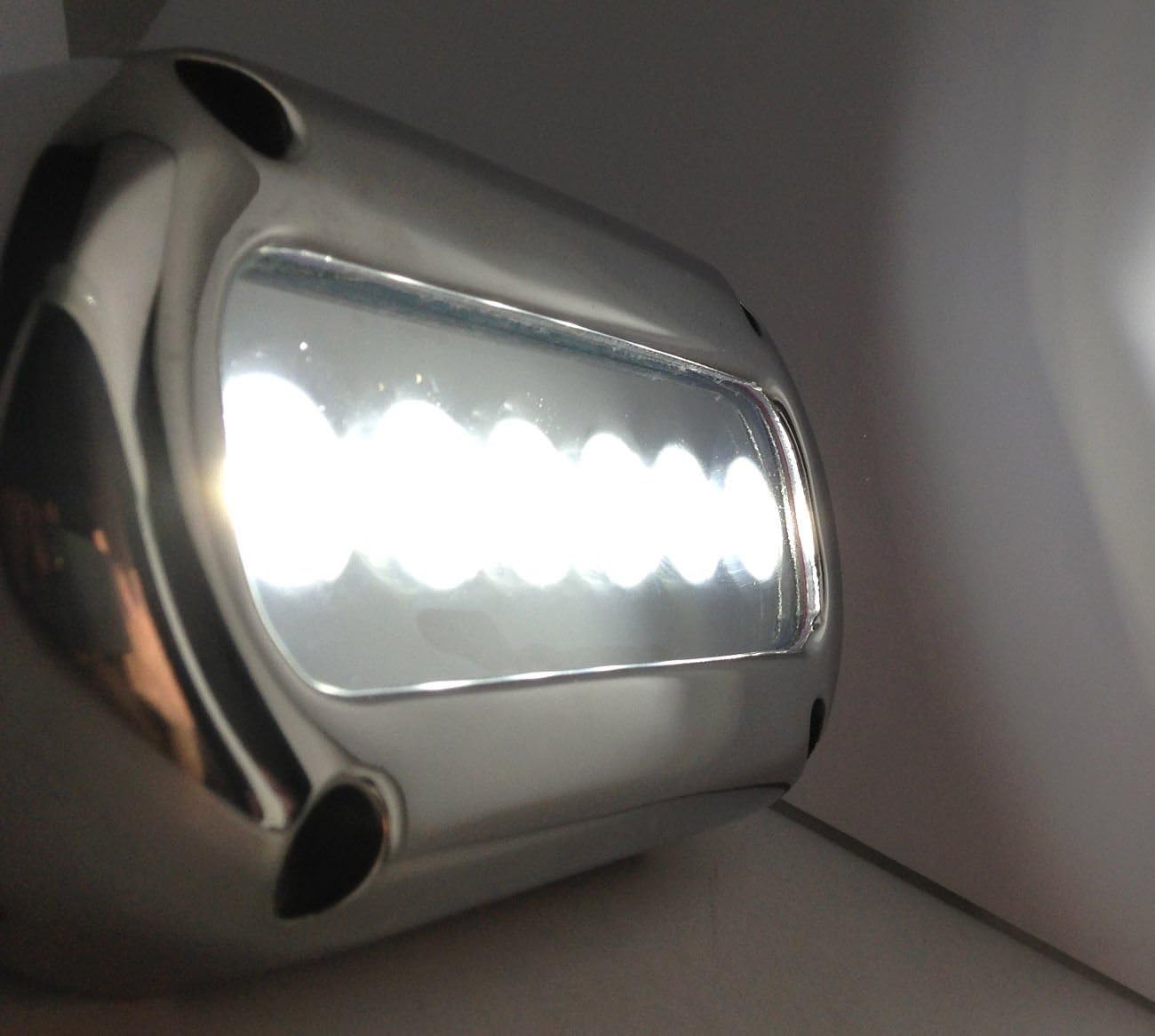 Pactrade Marine 2PCS White LED Stainless Steel Underwater Light Surface Mount