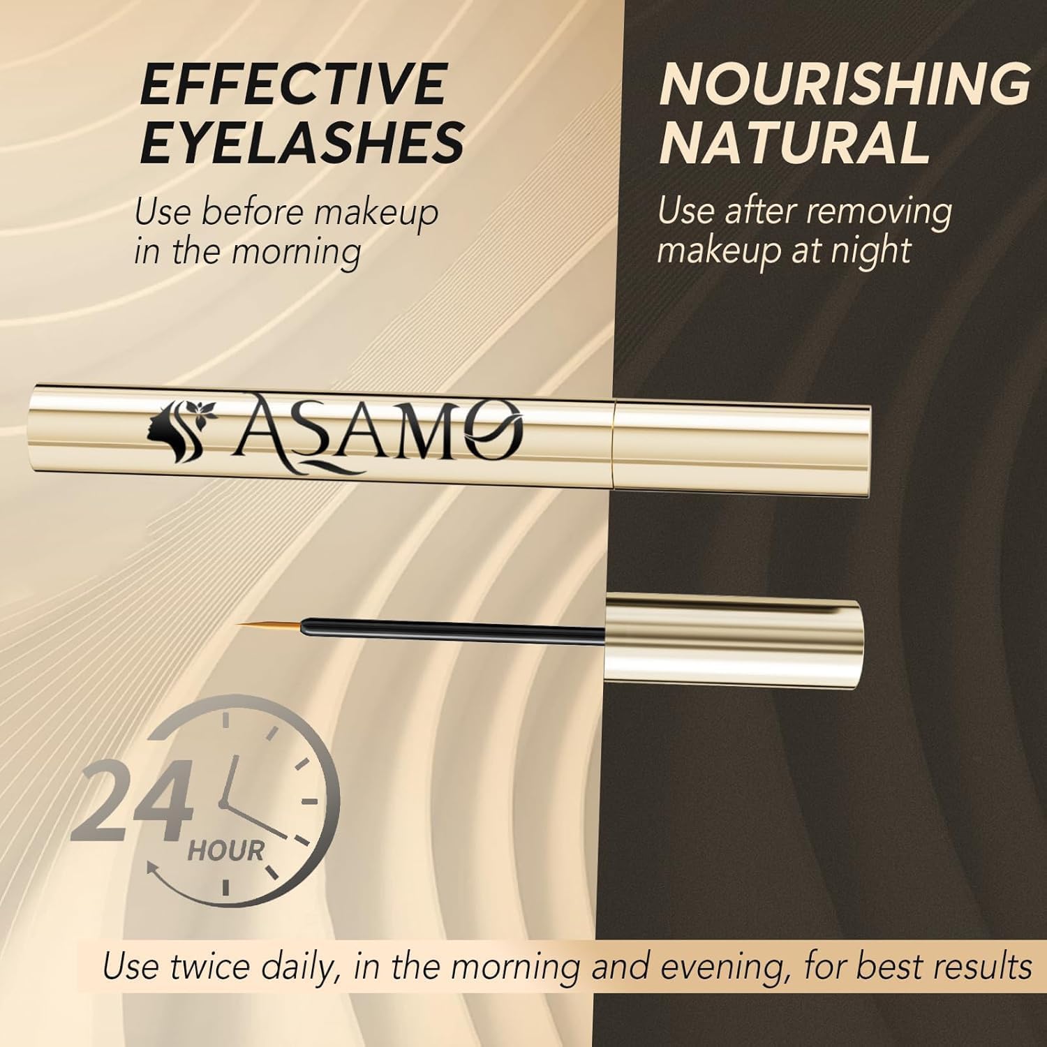 BRIGHT GOLD Eyelash Growth Serum – 15 Plant Extracts for Longer, Denser & Robust Lashes, Boosts Natural Lash Development, Enhances Natural Beauty, Hypoallergenic & Oil Free - Image 9