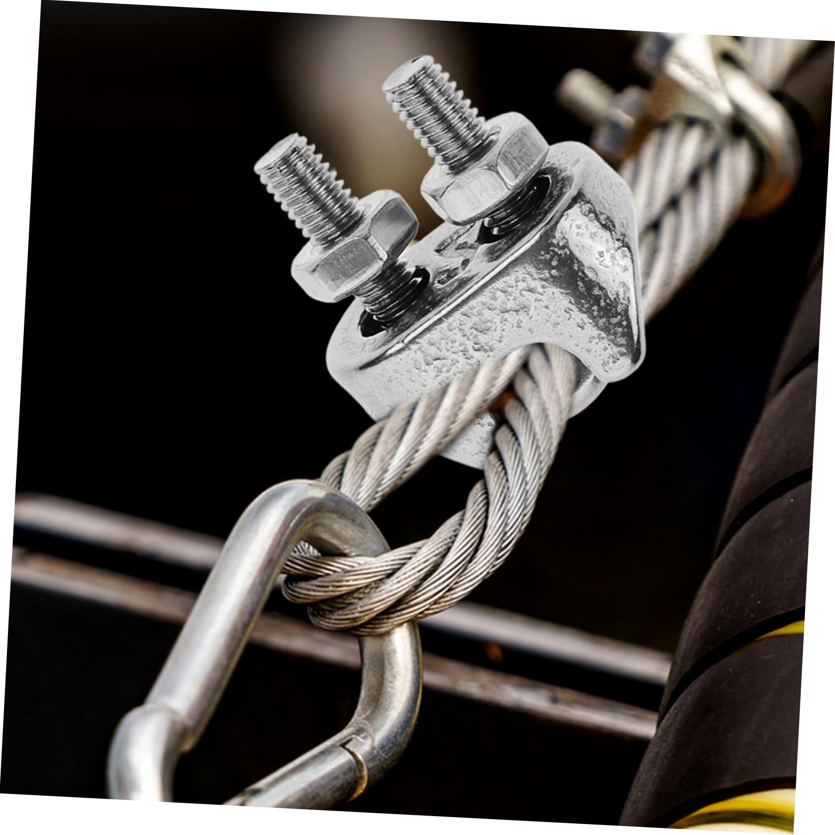 OSOLADY 10pcs 304 Stainless Steel Chuck Cable Clamp Rope Clips Wire Clamp Double Bolt U Bolt Clamp Rope Clamps U Clamp U Bolt Saddle Fastener Saddle Clamp Silver 304 Stainless Steel