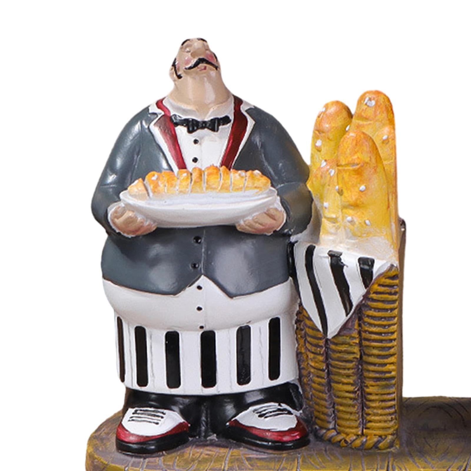 Statuetta da Chef, Scultura da Chef, Statuetta Decorativa da Chef, Ornamento da Cuoco per Decorazioni da Cucina, Piano di Lavoro, Tavolo, Stile E