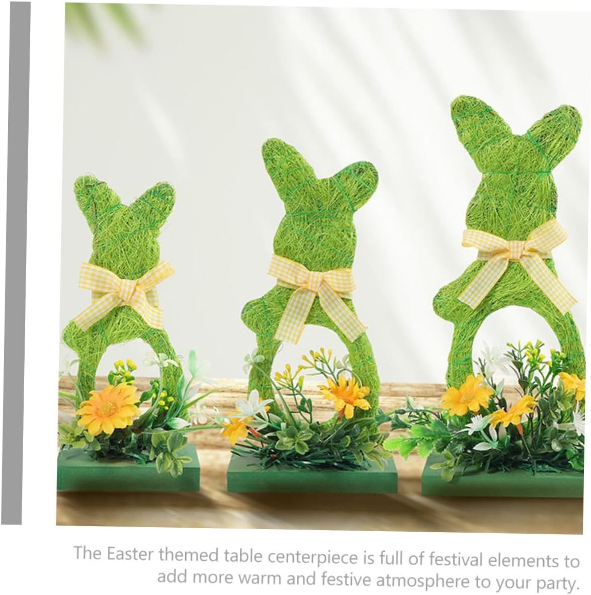 3pcs Easter Wooden Bunny Centerpiece Decoration Spring Tabletop Decor for Festive Celebrations Adorable and Design for Home and Party Use