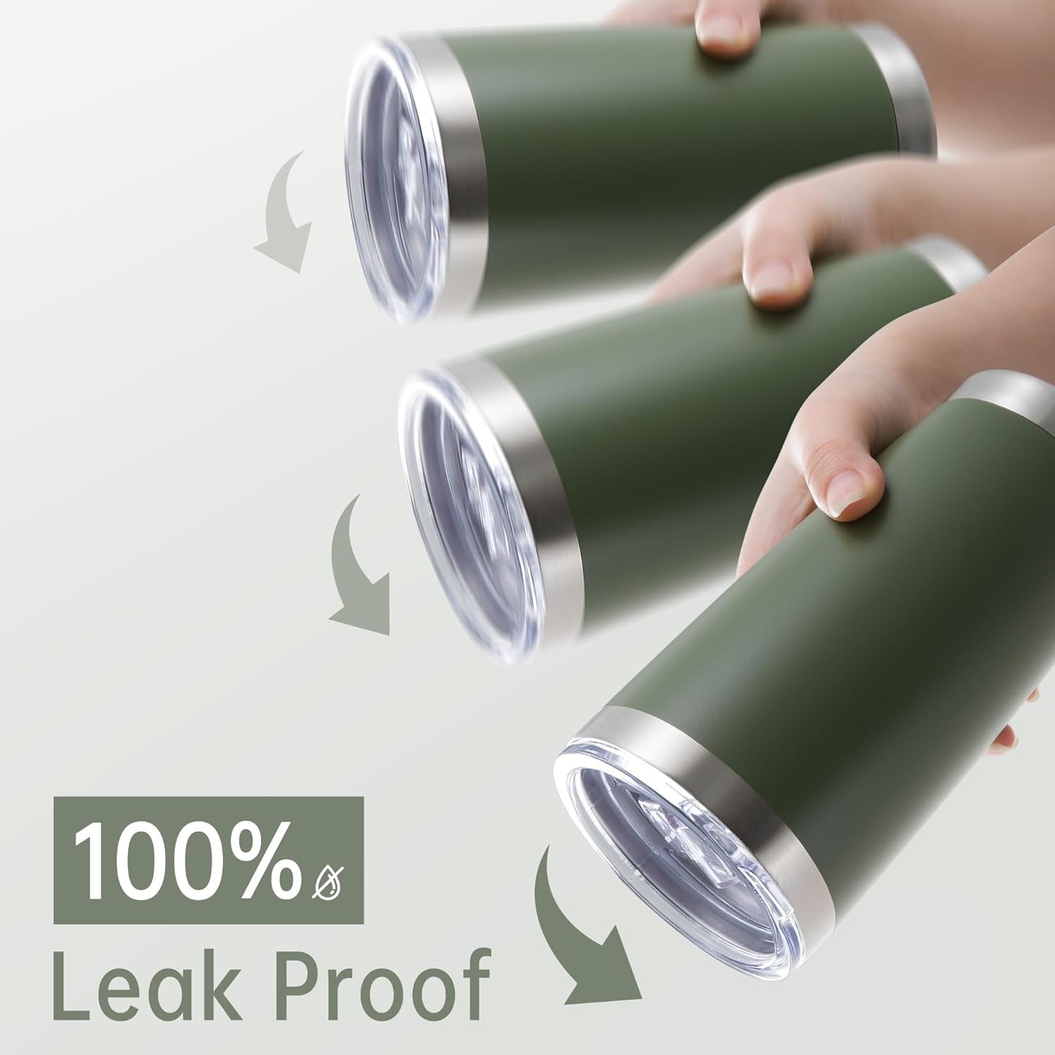 20 oz Tumbler Stainless Steel Tumblers with Lid Double Wall Vacuum Insulated Coffee Mug 20oz Powder Coated Cup for Hot and Cold Drinks, Army Green, 1 pack - Image 4