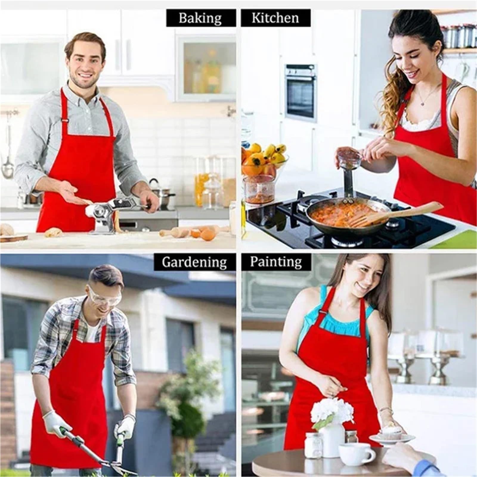 Delantal Delantal de Catering con bolsillos, delantales de cocina familiar, Catering, Chef, panadería, café, camarero, ropa de trabajo, 2 uds. Para Restaurante, Cafetería
