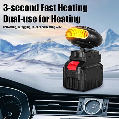 Miniatura 2 de Calentador a pilas, calentador a batería con calentamiento rápido y desempañado inalámbrico, portátil y silencioso para campamento, automóvil,