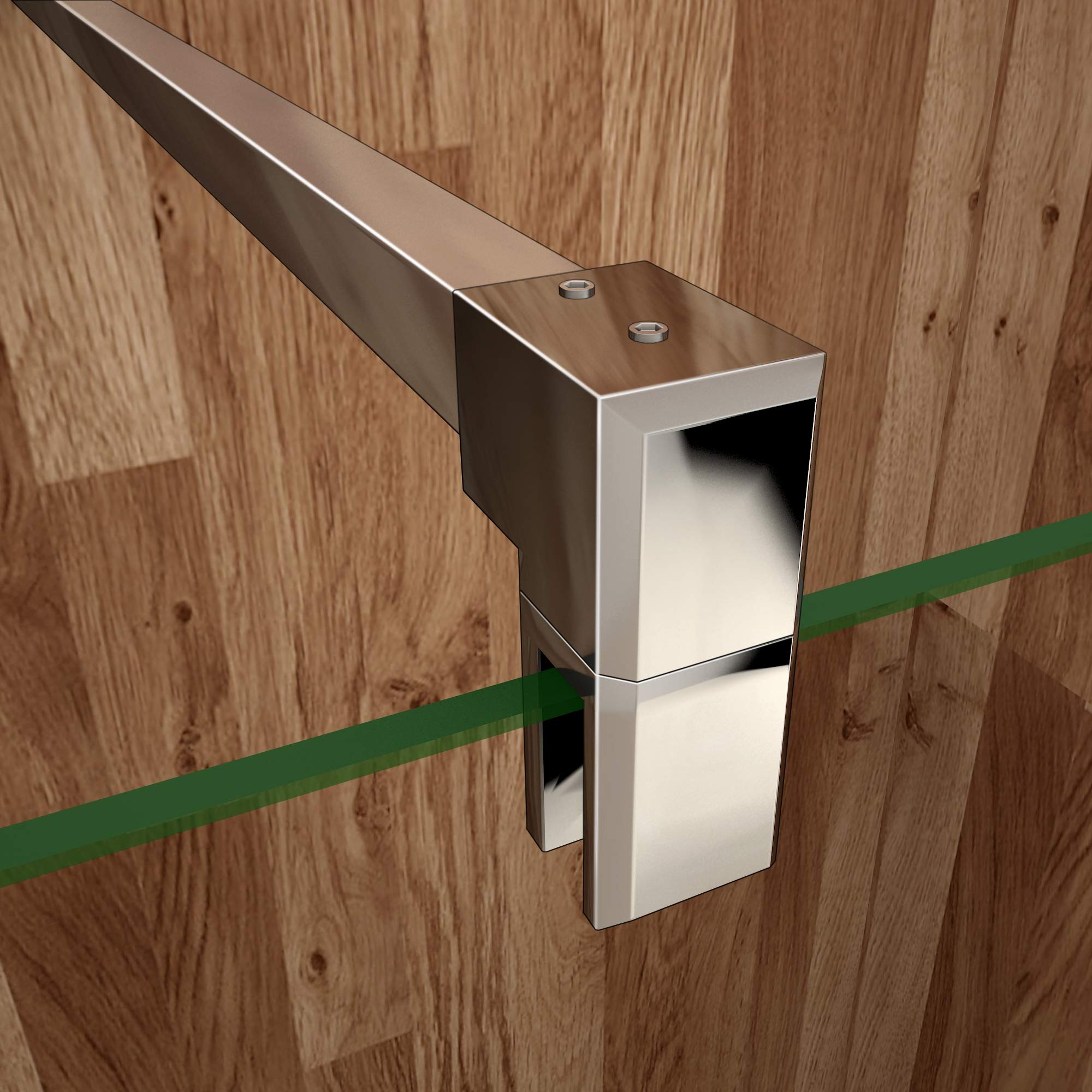 AICA Parete Doccia 70x200cm Fissa Walk in vetro 8mm Barra Tagliabile: 90cm