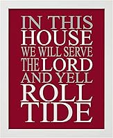 Vista 22 de AMERICAN LUXURY GIFTS In This House - We Serve the Lord, Arte de Pared con Citas Inspiracionales de Fútbol Americano, Impresión Artística de Pared