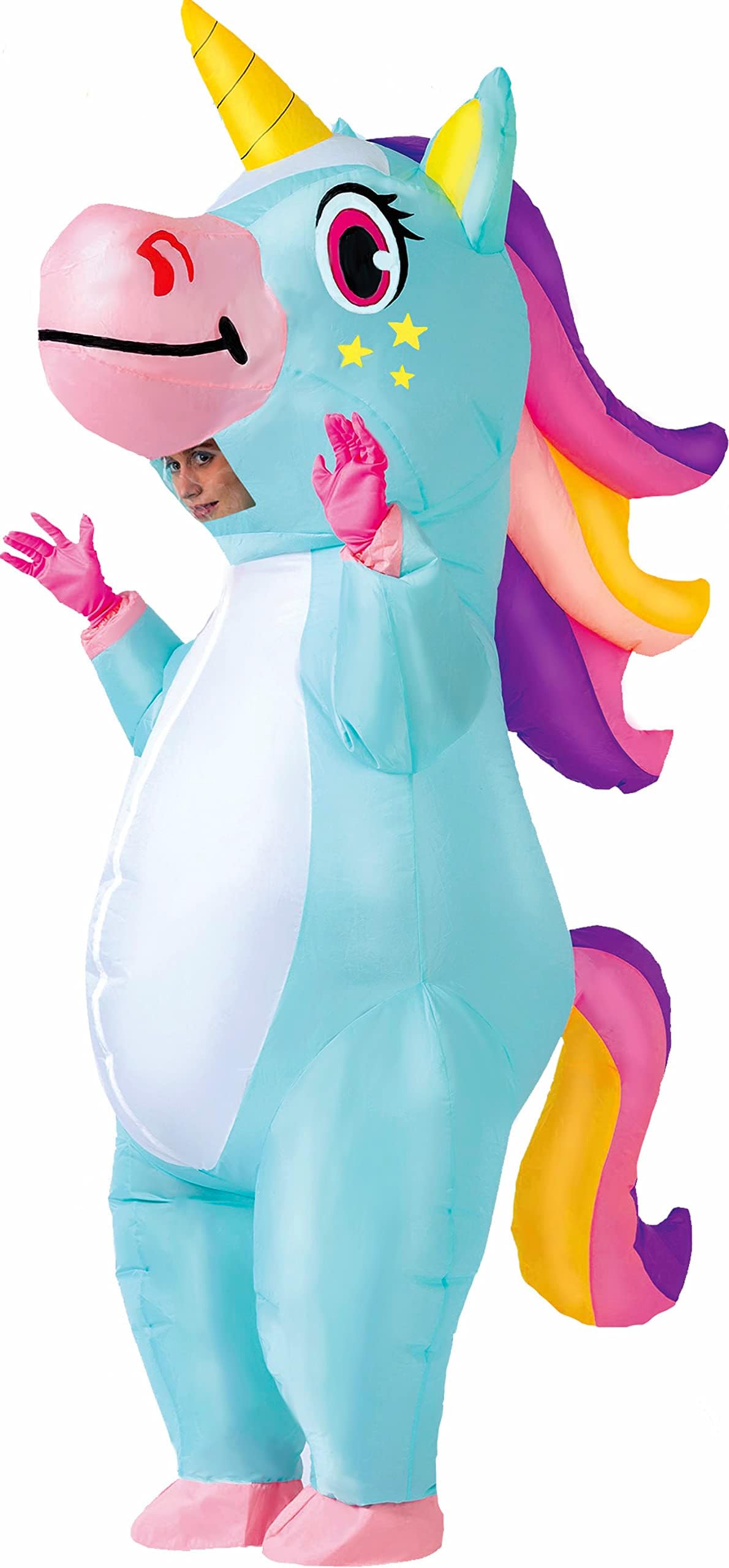 Spooktacular Creations Inflatable Costume Unicorn Full Body Unicorn Air Blow-up Deluxe Halloween Costume - Adult Size